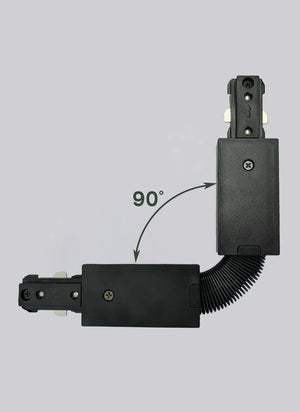 Black adjustable connector on a gray background