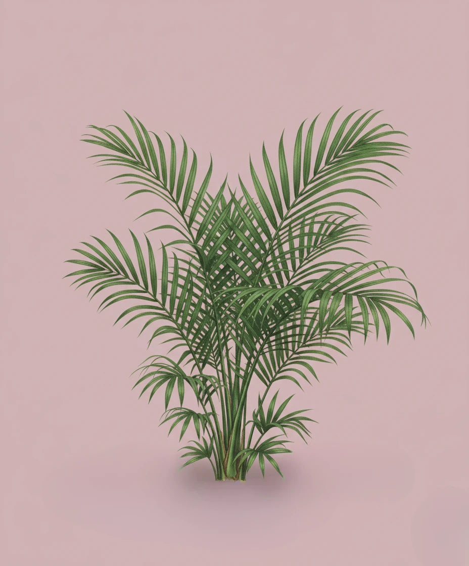 Palm plant on a pink background