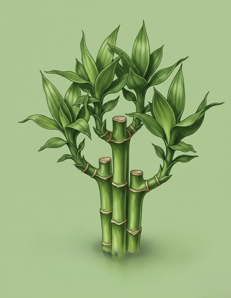 Illustration of green bamboo on a green background