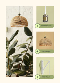 Walnut Soltech Verona Lampshade, hanging pendant and white wall mount